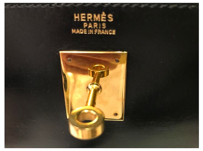 Borsa a mano Hermès Kelly Box in pelle nera Nero - vista 5