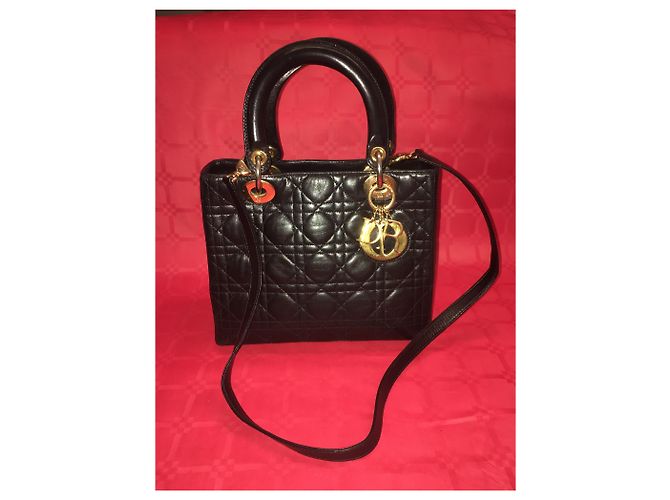 Lady Dior Dior Lady D. Cannage in pelle nera Nero - vista 2