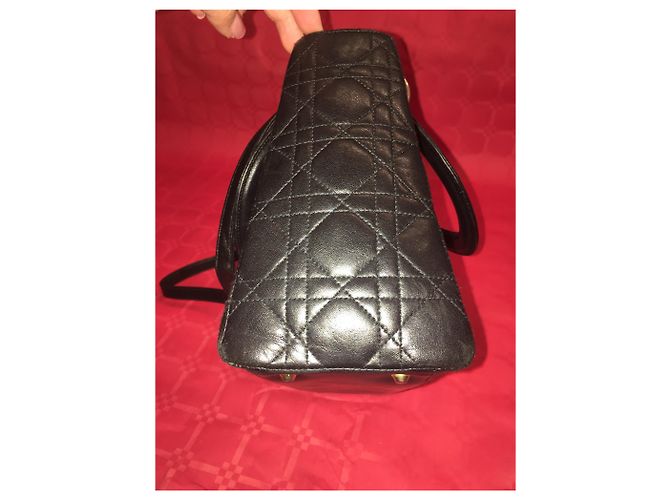 Lady Dior Dior Lady D. Cannage in pelle nera Nero - vista 4