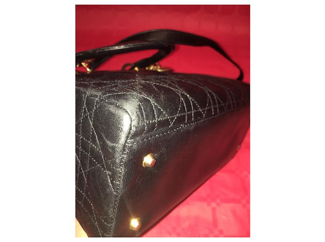 Lady Dior Dior Lady D. Cannage in pelle nera Nero - vista 7