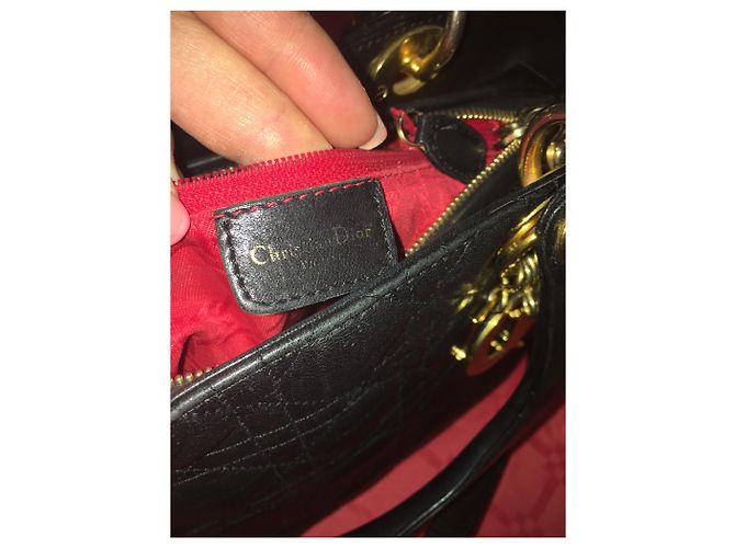 Lady Dior Dior Lady D. Cannage in pelle nera Nero - vista 9