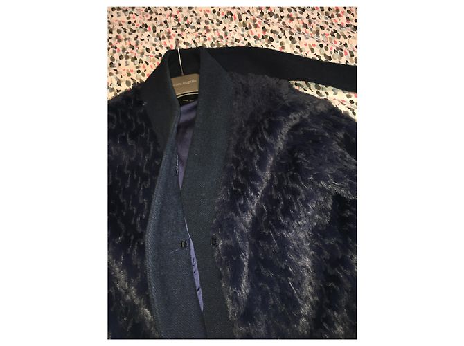 Cop Copine Giacca kimono in pelliccia sintetica Blu navy - vista 6