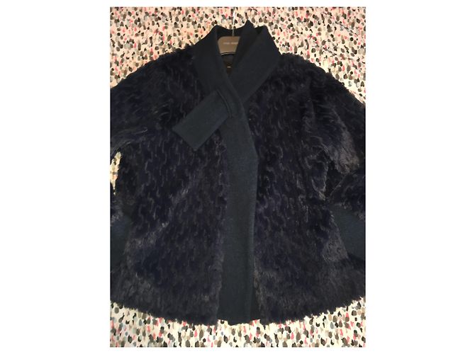 Cop Copine Giacca kimono in pelliccia sintetica Blu navy - vista 7