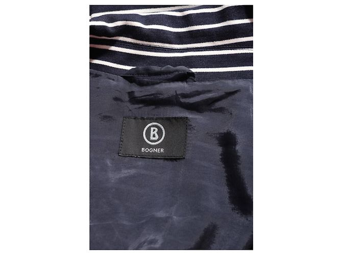 Blazer a righe Bogner blu e avorio - vista 3