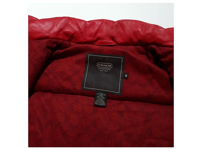 Coach Lederjacke Weste rot - Ansicht 7