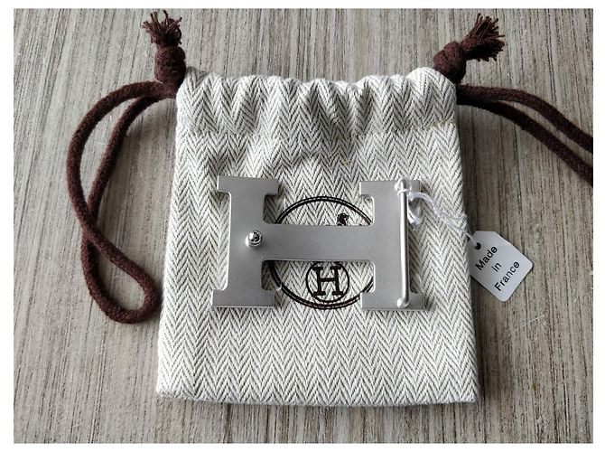 Hermès HERMES Echte neue H-Gürtelschnalle - Shiny Palladium (COULEUR ARGENT) Silber - Ansicht 2