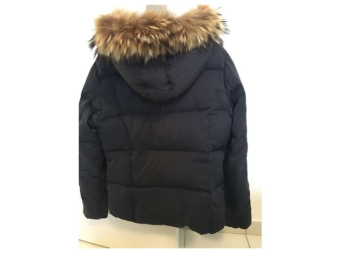 Chaqueta de plumas MKT studio azul marino con capucha de piel de zorro - vista 2