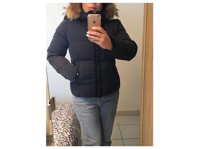 Chaqueta de plumas MKT studio azul marino con capucha de piel de zorro - vista 5