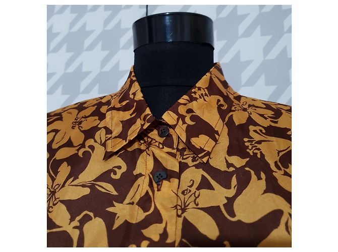 Camicia in seta floreale René Lezard Multicolore - vista 5
