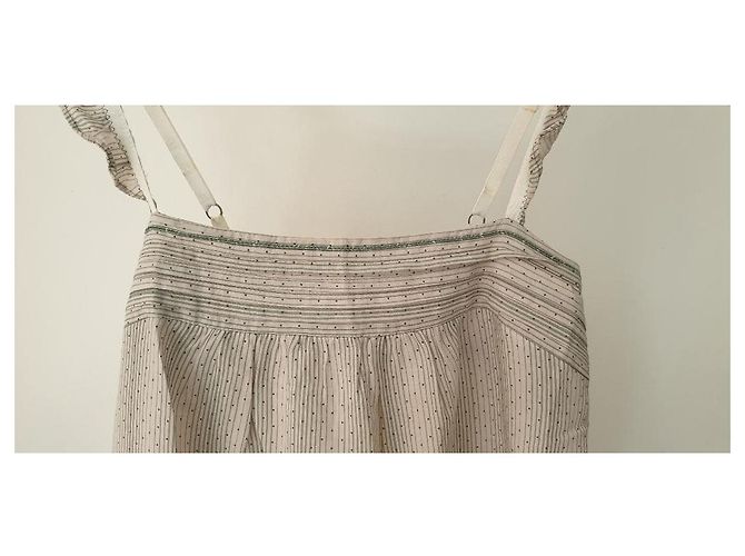 Sandro Besticktes Baumwoll Tank Top Eggshell Aus weiß - Ansicht 3