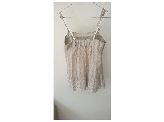 Sandro Besticktes Baumwoll Tank Top Eggshell Aus weiß - Ansicht 4