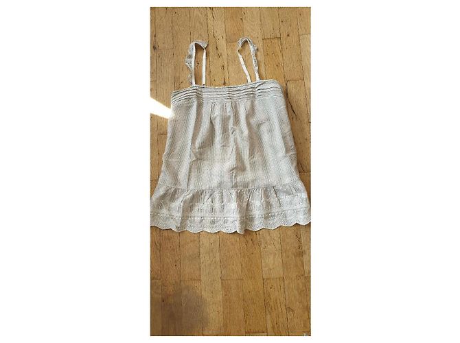 Sandro Besticktes Baumwoll Tank Top Eggshell Aus weiß - Ansicht 5