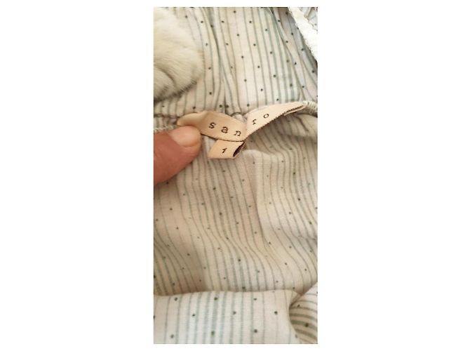 Sandro Besticktes Baumwoll Tank Top Eggshell Aus weiß - Ansicht 6