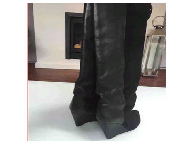 Botas de cuña Janette Isabel Marant en piel negra Negro - vista 2