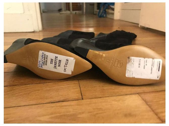 Botas de cuña Janette Isabel Marant en piel negra Negro - vista 6