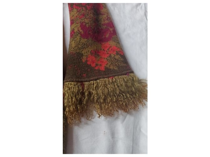 Abrigo con capucha Roberto Cavalli de lana angora y pelo Caqui Rosa Multicolor - vista 8