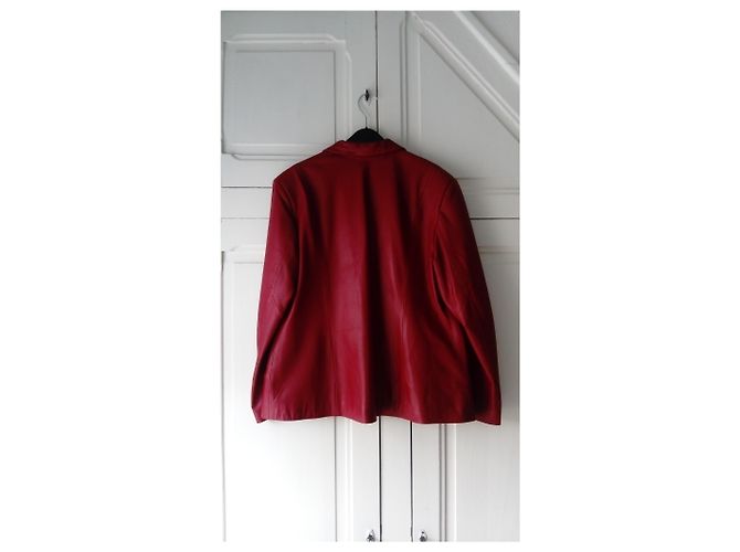 Giorgio Sandrine Lammfell Blazer Jacke Rot Bordeaux - Ansicht 2