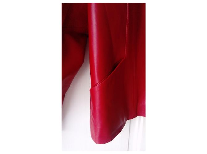 Giorgio Sandrine Lammfell Blazer Jacke Rot Bordeaux - Ansicht 4