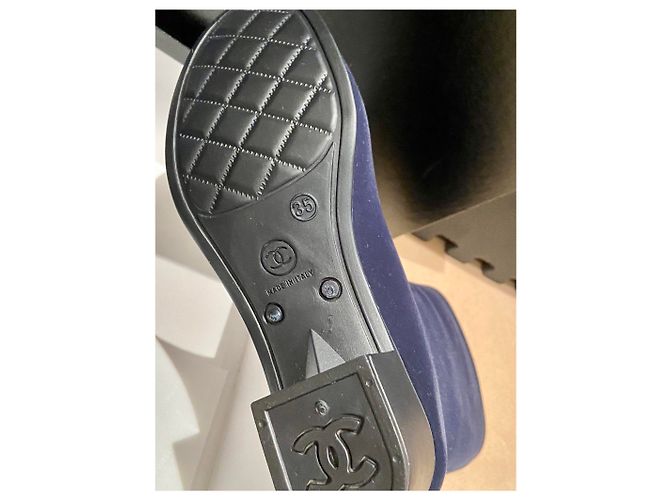 Botas de lluvia Chanel Camellia Azul marino - vista 10