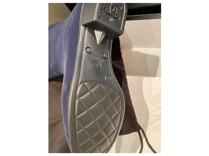 Botas de lluvia Chanel Camellia Azul marino - vista 9