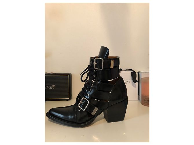 Stivaletti Chloé Reilley in pelle nera Nero - vista 2