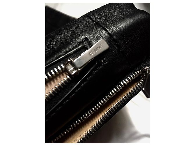 Pochette Céline trio in pelle nera Nero - vista 11