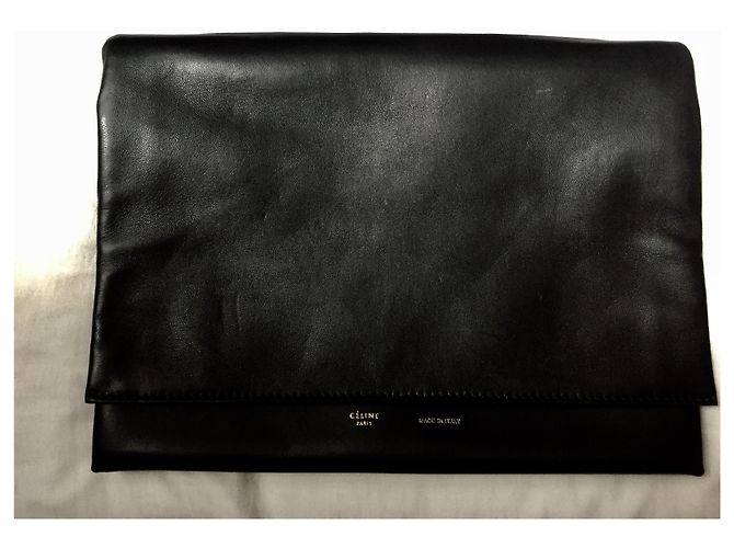 Pochette Céline trio in pelle nera Nero - vista 12