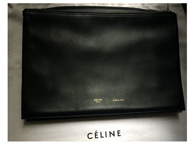 Pochette Céline trio in pelle nera Nero - vista 6
