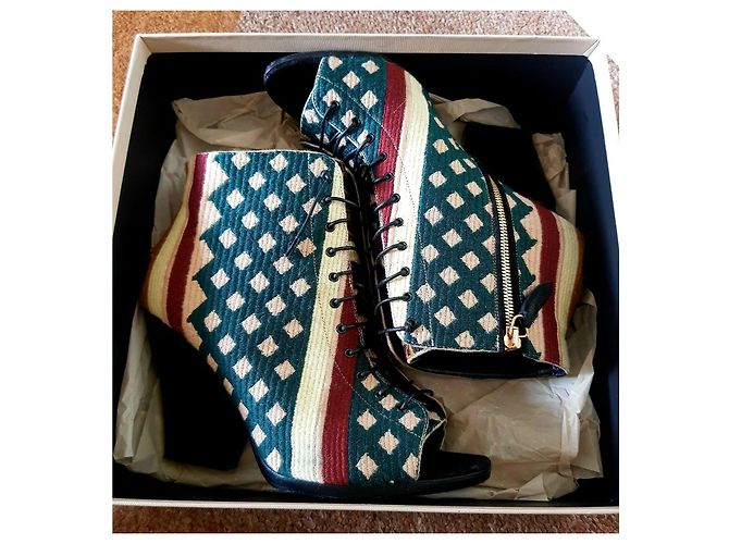 Stivaletti Burberry Prorsum Virginia con punta aperta Multicolore - vista 9