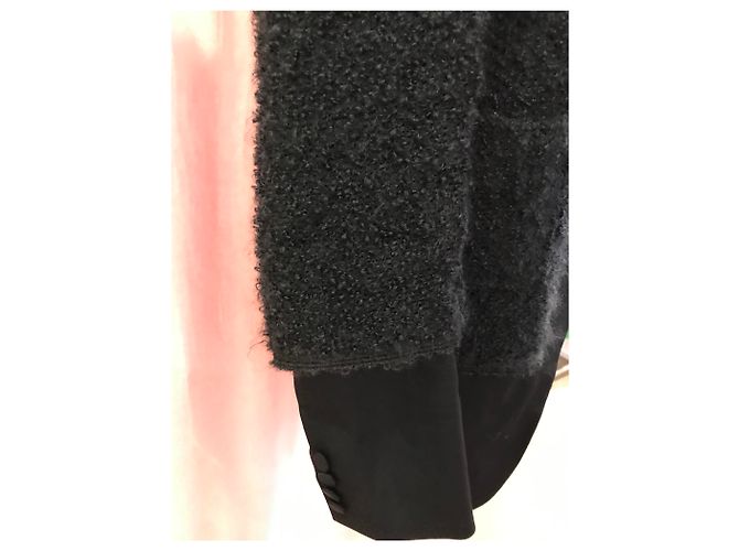 Giacca Louis Vuitton in lana bouclé e gabardine nera Nero - vista 2