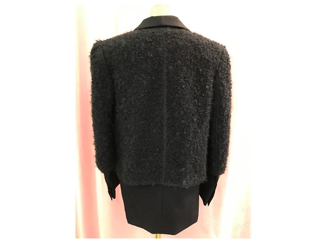 Giacca Louis Vuitton in lana bouclé e gabardine nera Nero - vista 3
