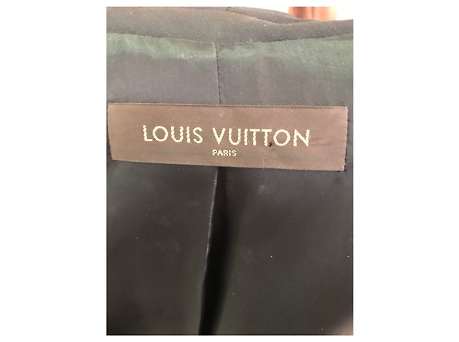 Giacca Louis Vuitton in lana bouclé e gabardine nera Nero - vista 4