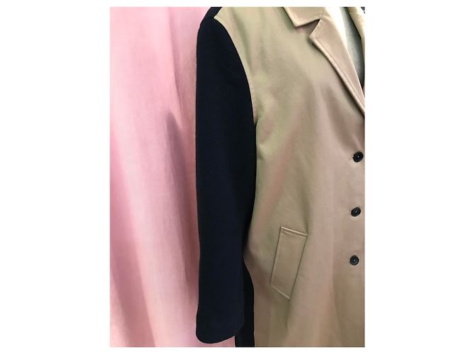Abrigo Chloé Stora de gabardina beige con lana negra - vista 2