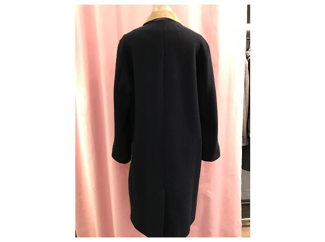 Abrigo Chloé Stora de gabardina beige con lana negra - vista 3