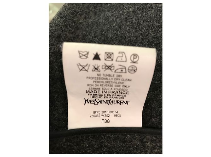 Abrigo Yves Saint Laurent Gris - vista 4