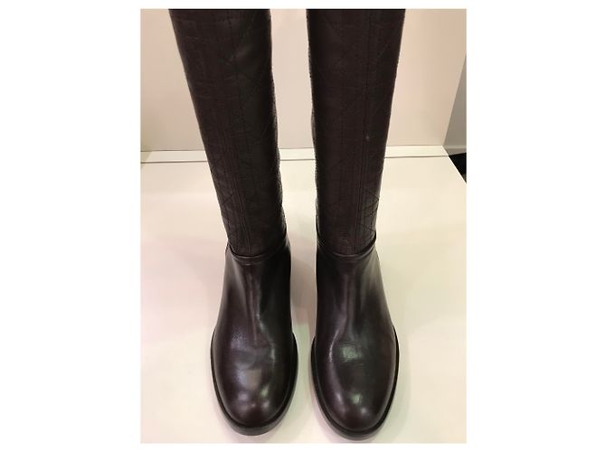 Botas Dior de cuero marrón Castaño - vista 2