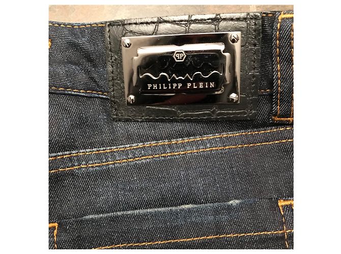 Jeans Philipp Plein Blu con Dettagli Swarovski - vista 4