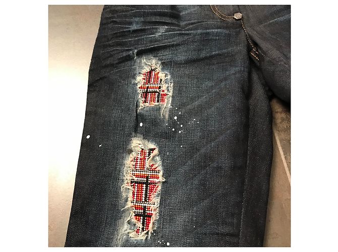 Jeans Philipp Plein Blu con Dettagli Swarovski - vista 7
