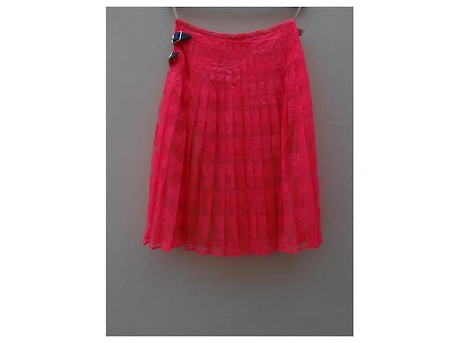 Falda rosa de cuero Christopher Kane - vista 5
