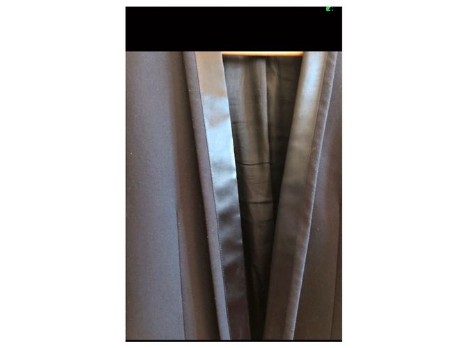 The Kooples Schwarzer Satin Blazer mit Schmuckschließe - Ansicht 4