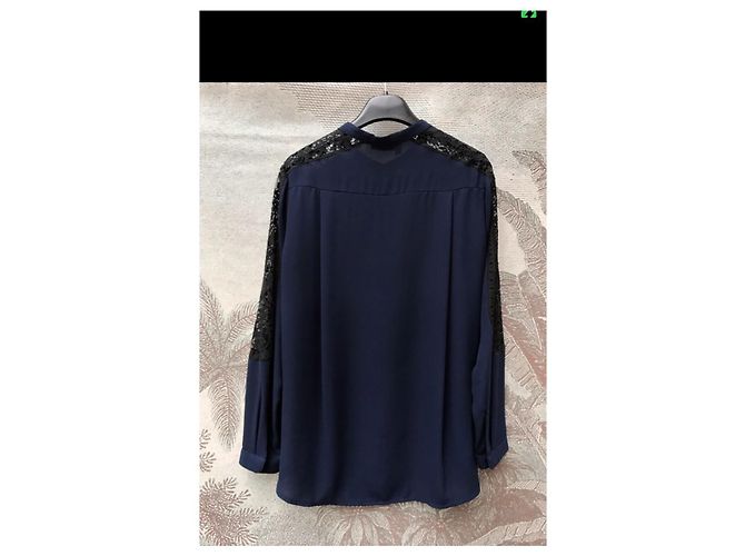 The Kooples Hemd mit Spitzendetail Blau Marineblau - Ansicht 3