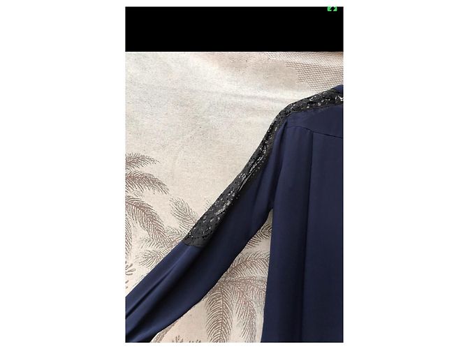 The Kooples Hemd mit Spitzendetail Blau Marineblau - Ansicht 4