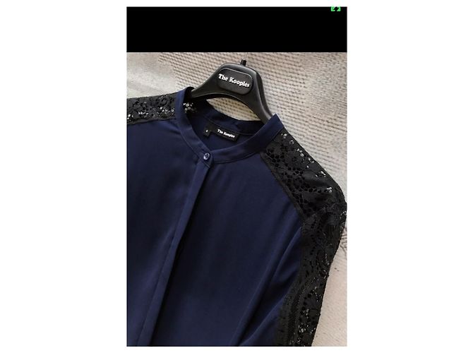 The Kooples Hemd mit Spitzendetail Blau Marineblau - Ansicht 5