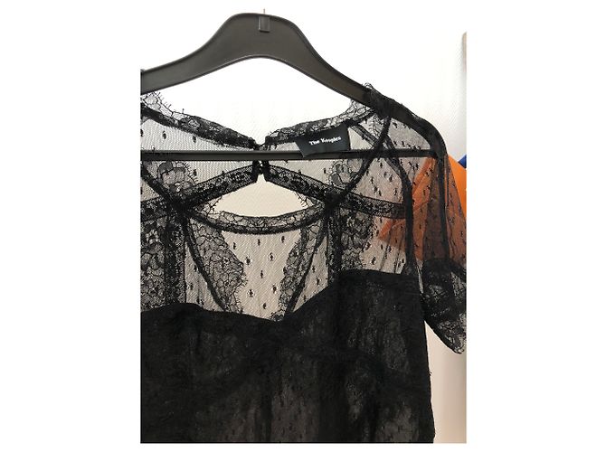 The Kooples Spitzent-Shirt mit Perlendetails Schwarz - Ansicht 2