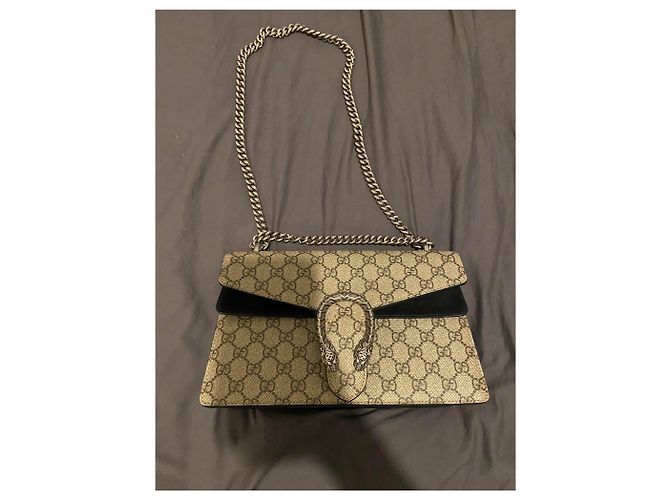 Borsa a mano Gucci Dionysus in tela e camoscio beige - vista 2
