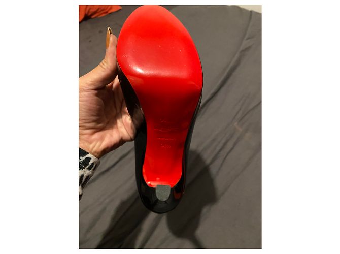 Décolleté Christian Louboutin Bianca in vernice nera Nero - vista 4