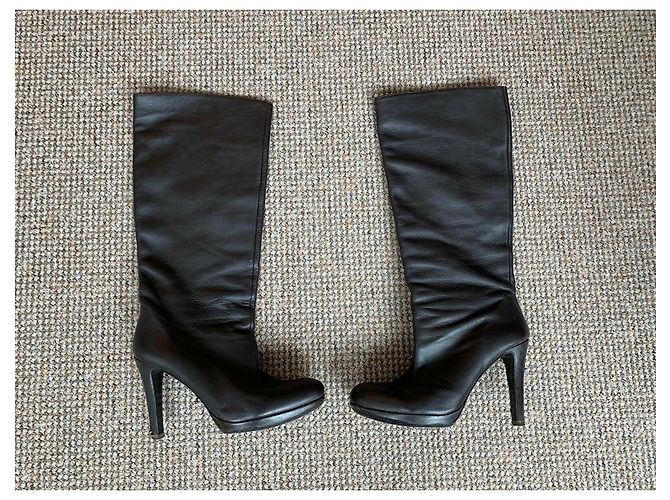 Sergio Rossi Hochhackige Lederstiefel mit Absatz Dunkelbraun - Ansicht 5