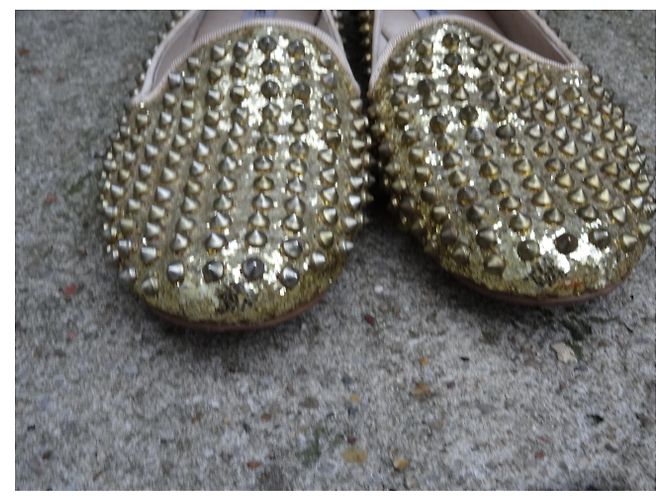 Mules Steve Madden in pelle glitterata con borchie oro Gold hardware - vista 3
