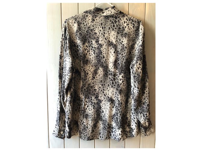 Gerard Darel Blusa de seda cinza Gérard Darel com estampa de leopardo preta tamanho 40 - vista 2