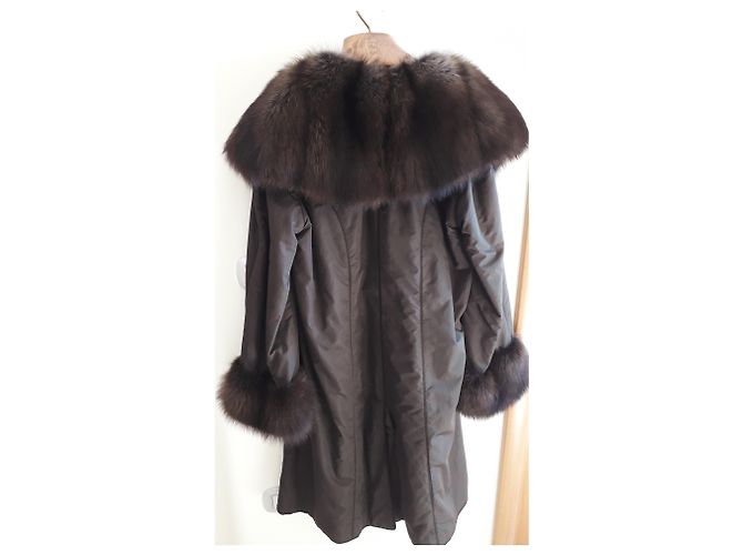 Abrigo Fendi Pellicceria de cachemira y piel marrón Castaño - vista 2